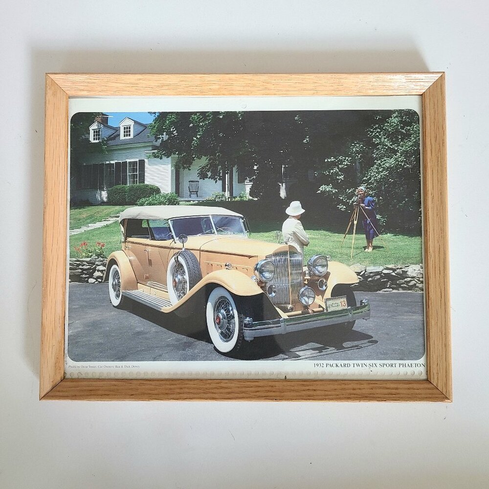 Framed photograph depicting 1932 Packard Twin-Six Sport Phaeton.